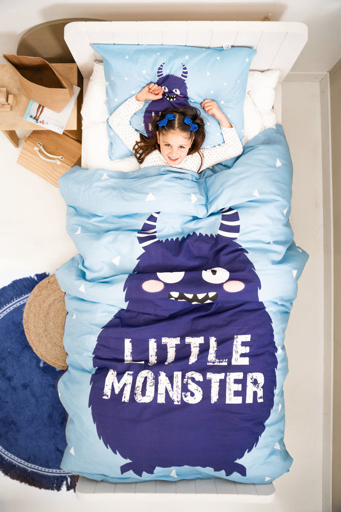 Little Monster Blauw Dekbedovertrek - Bedworld B.V.
