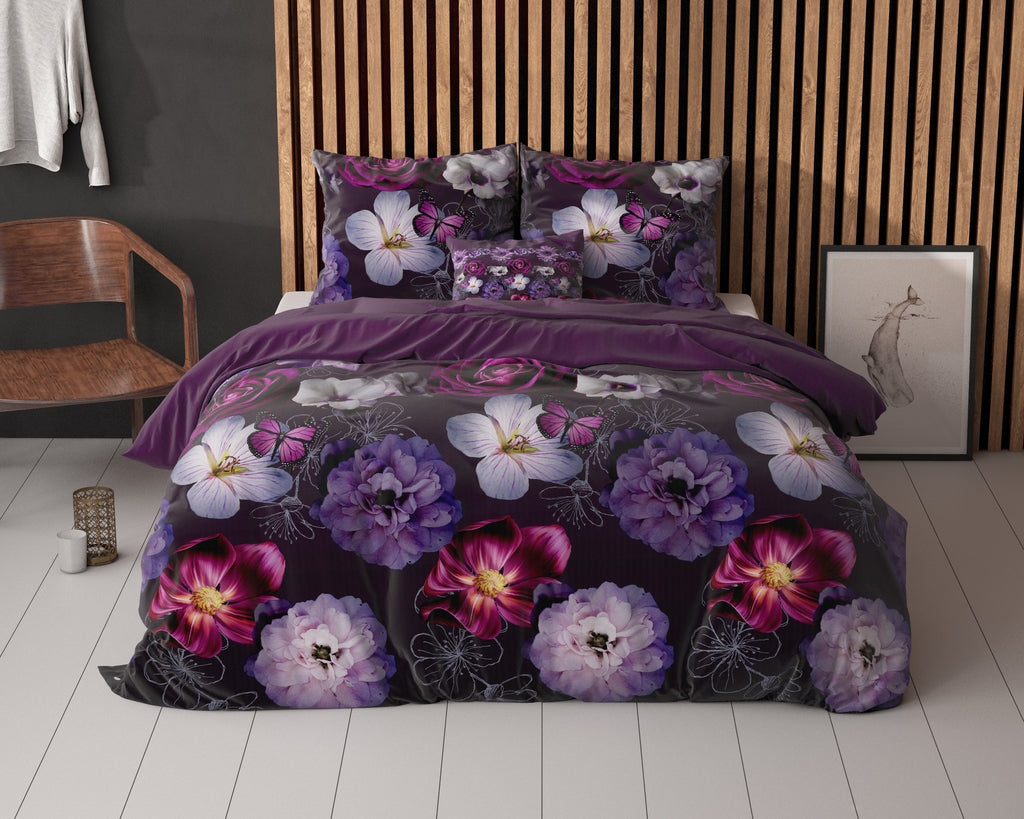 Magic Flower Dekbedovertrek – Paars - Bedworld B.V.