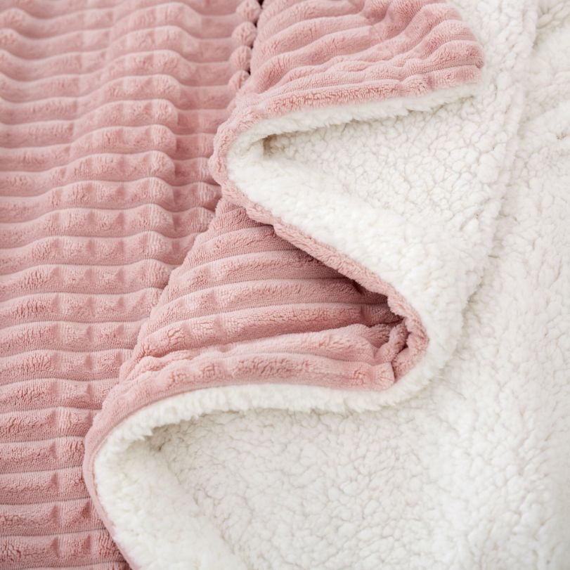 Ridgeline Sherpa Fleece Deken - Oud roze - Bedworld B.V.
