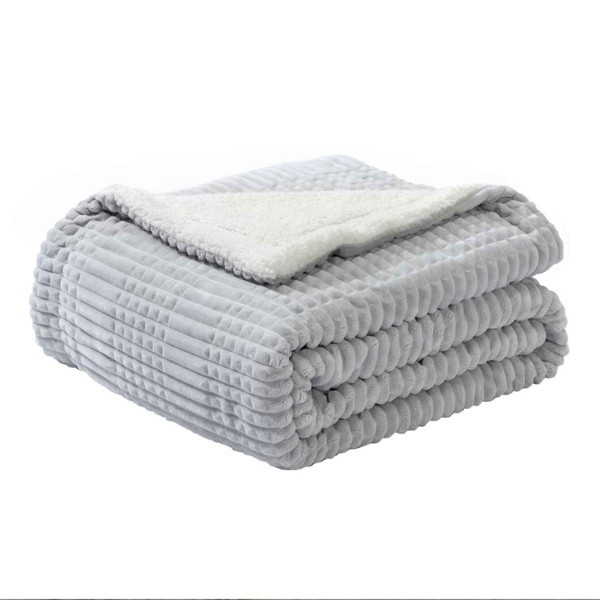 Ridgeline Sherpa Fleece Deken - Lichtgrijs