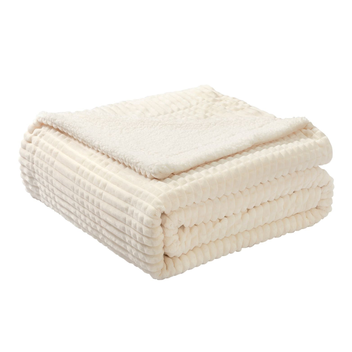 Ridgeline Sherpa Fleece Deken - Crème - Bedworld B.V.