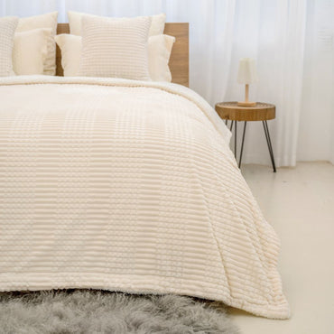 Ridgeline Sherpa Fleece Deken - Crème - Bedworld B.V.