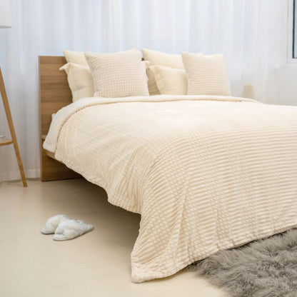 Ridgeline Sherpa Fleece Deken - Crème - Bedworld B.V.