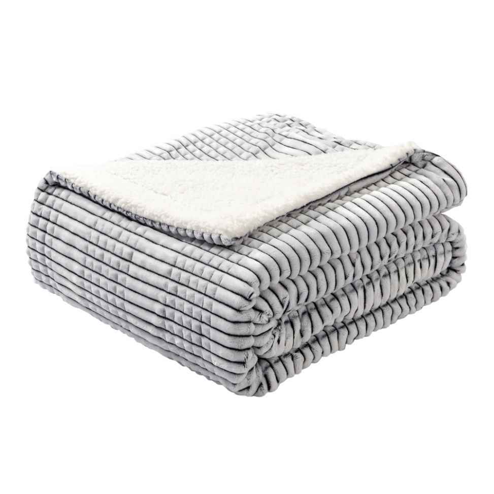 Ridgeline Sherpa Fleece Deken - Houtskool Raster patroon