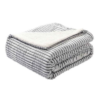 Ridgeline Sherpa Fleece Deken - Houtskool Raster patroon
