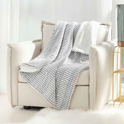 Ridgeline Sherpa Fleece Deken - Houtskool Raster patroon