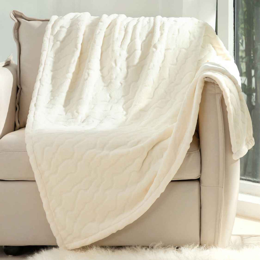 Cozy Bliss Luxury Milky Pluche Plaid - Crème