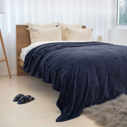 Cozy Bliss Luxury Milky Pluche Plaid - Marine blauw