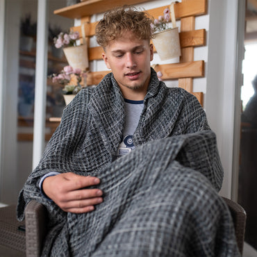 Waffle Plaid - Zwart/Wit - Bedworld B.V.