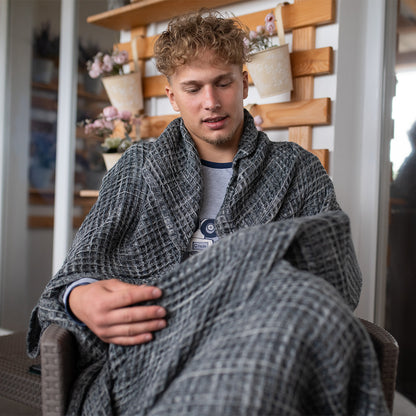 Waffle Plaid - Zwart/Wit - Bedworld B.V.