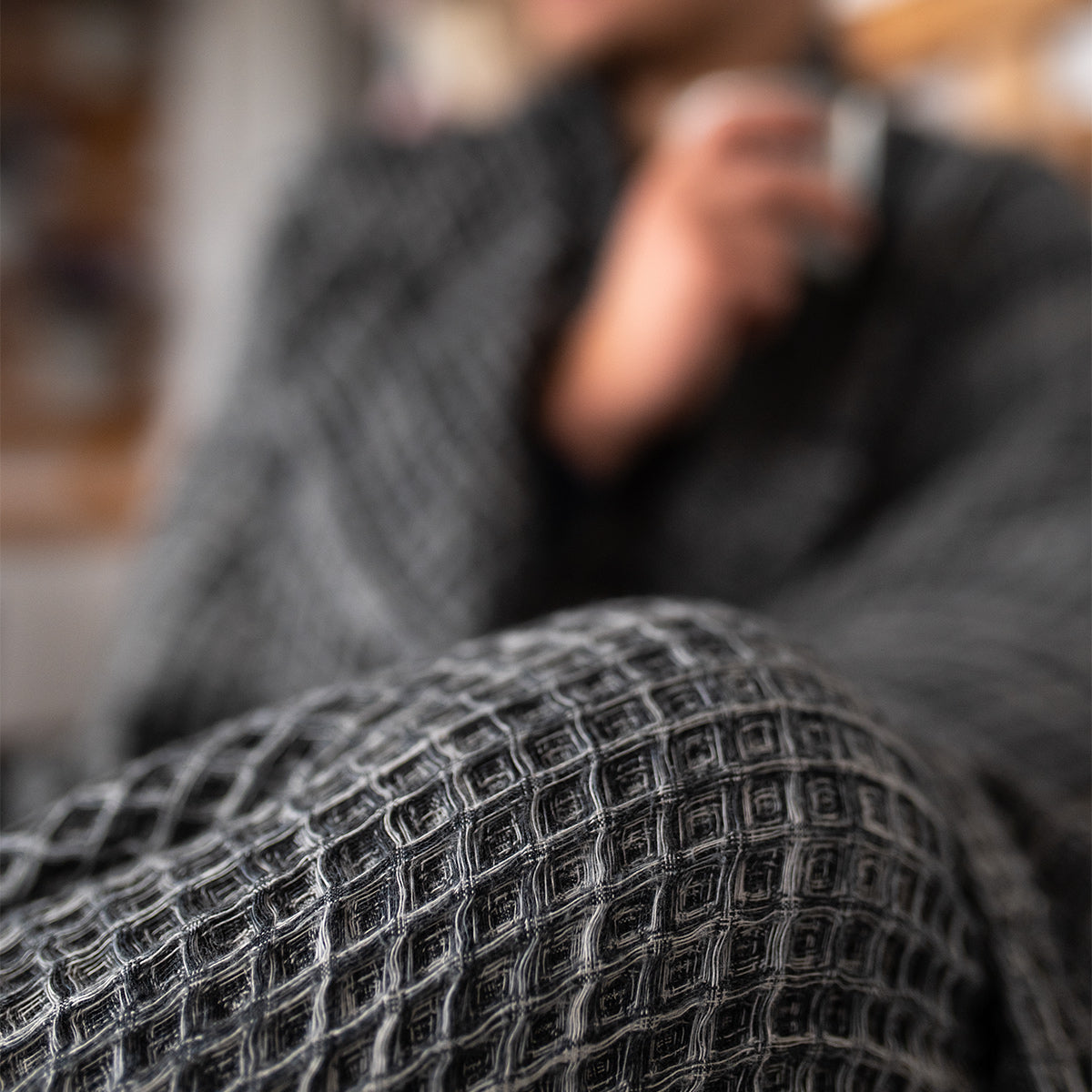 Waffle Plaid - Zwart/Wit - Bedworld B.V.