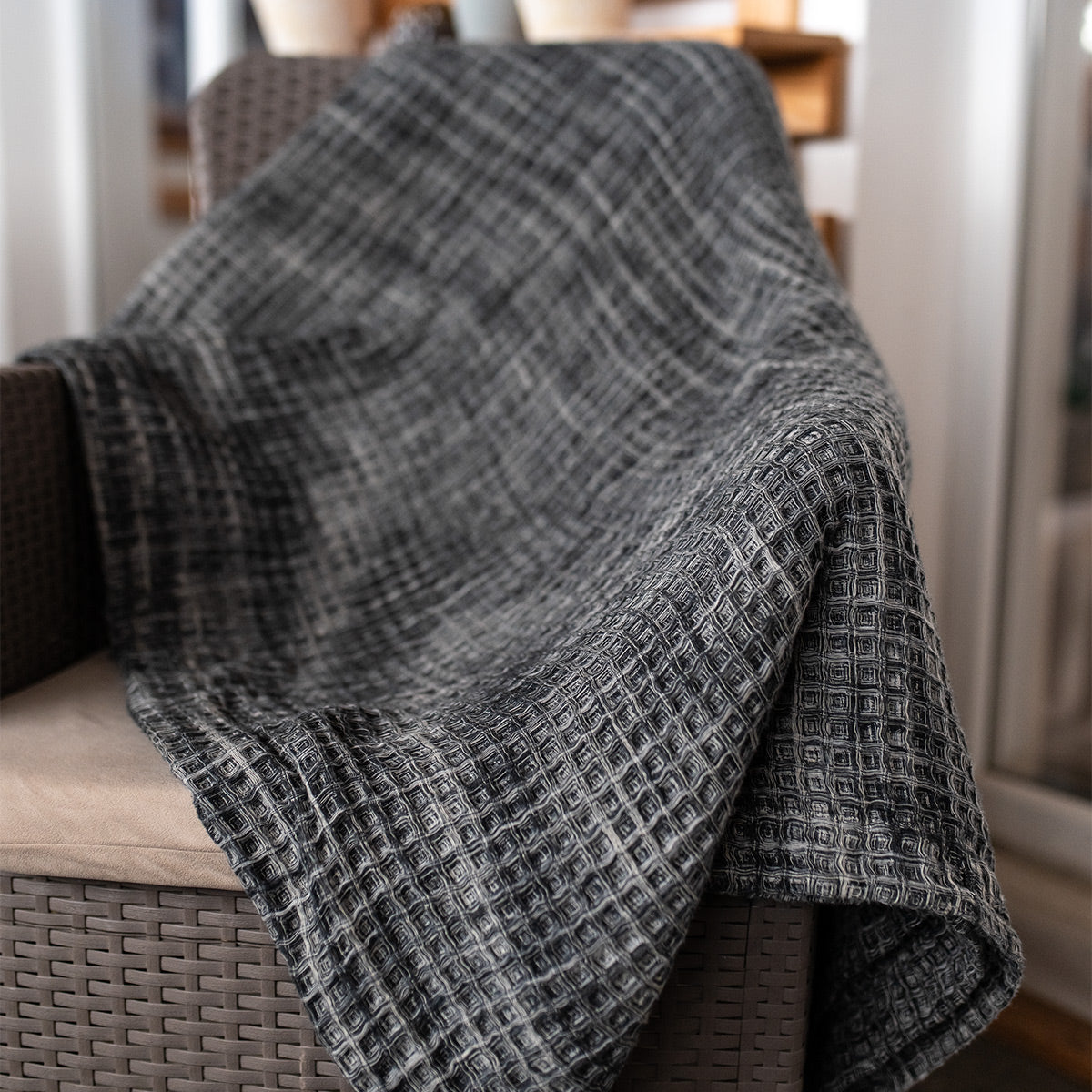 Waffle Plaid - Zwart/Wit - Bedworld B.V.