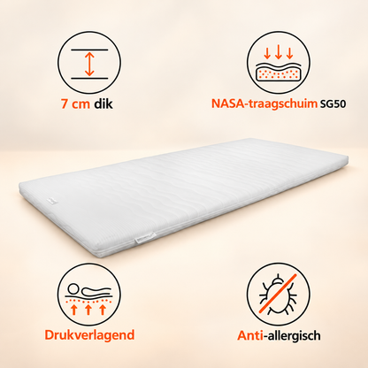 Oplegmatras Topper NASA Traagschuim SG50
