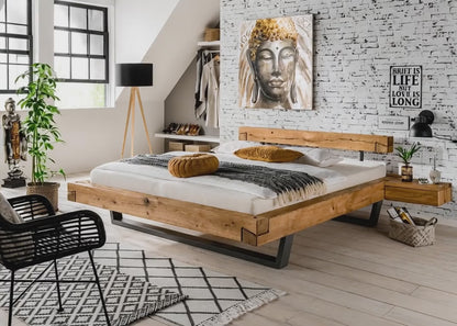 Woodstock zwevend bed – Balkenbed IV met Hoofdeinde - Stijlvol en Modern Design