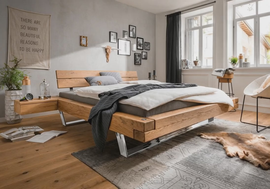 Woodstock Zwevend Balkenbed V met hoofdeinde Balk II