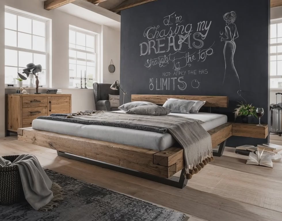Woodstock Zwevend Balkenbed I met hoofdeinde Balk I