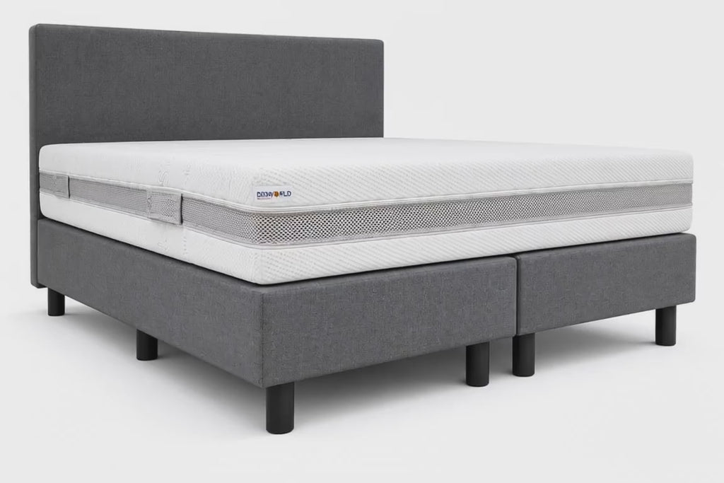 Budget Boxspring Grijs - Micropocketmatras HR55