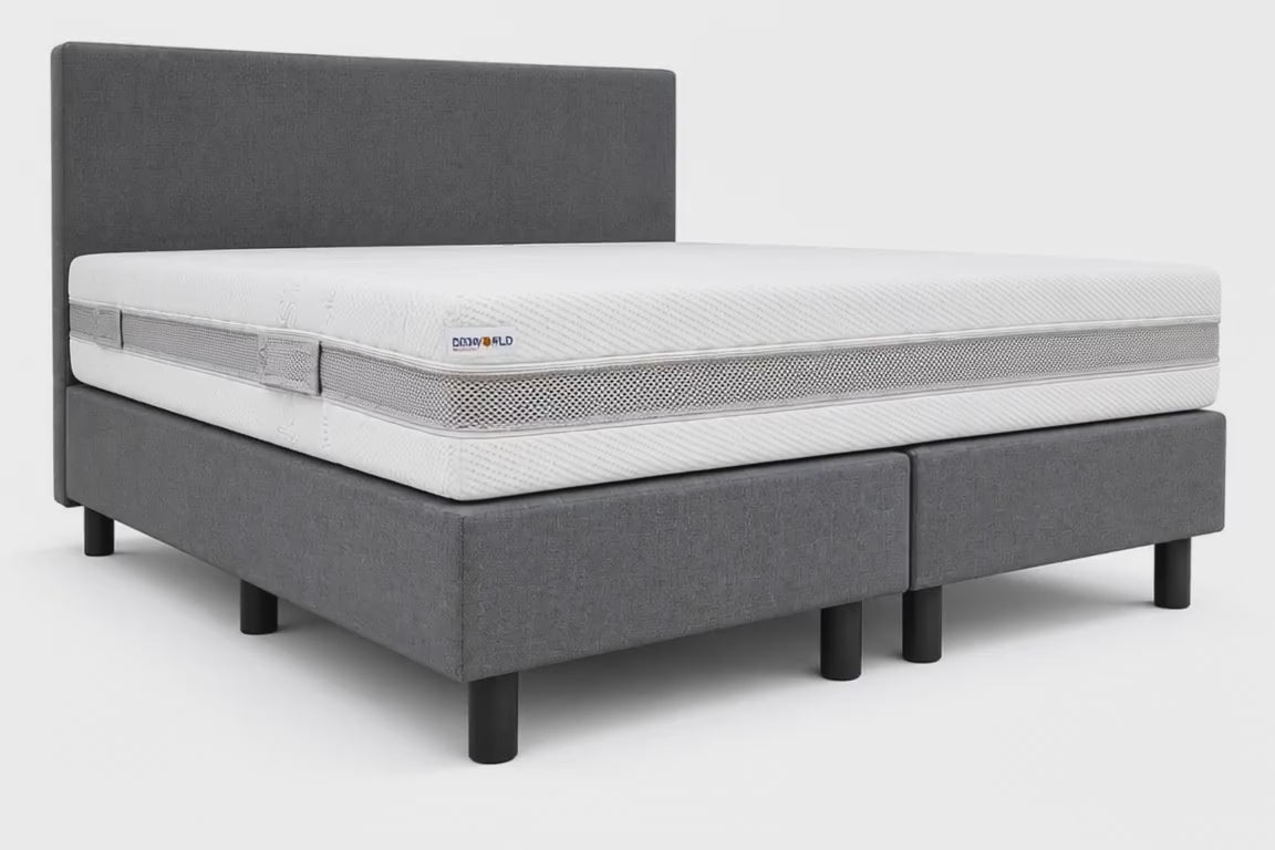 Budget Boxspring Grijs - Micropocketmatras HR55
