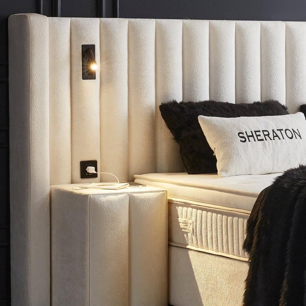 Opberg Boxspring Sherathon Wit - Bedworld B.V.