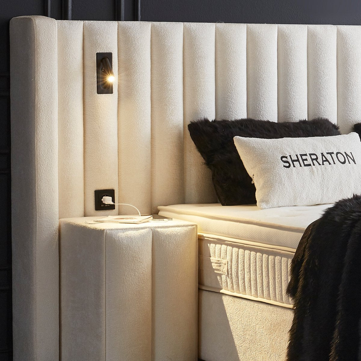 Opberg Boxspring Sherathon Wit - Bedworld B.V.