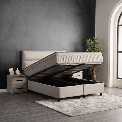 opberg boxspring grijs – Suna - Bedworld B.V.