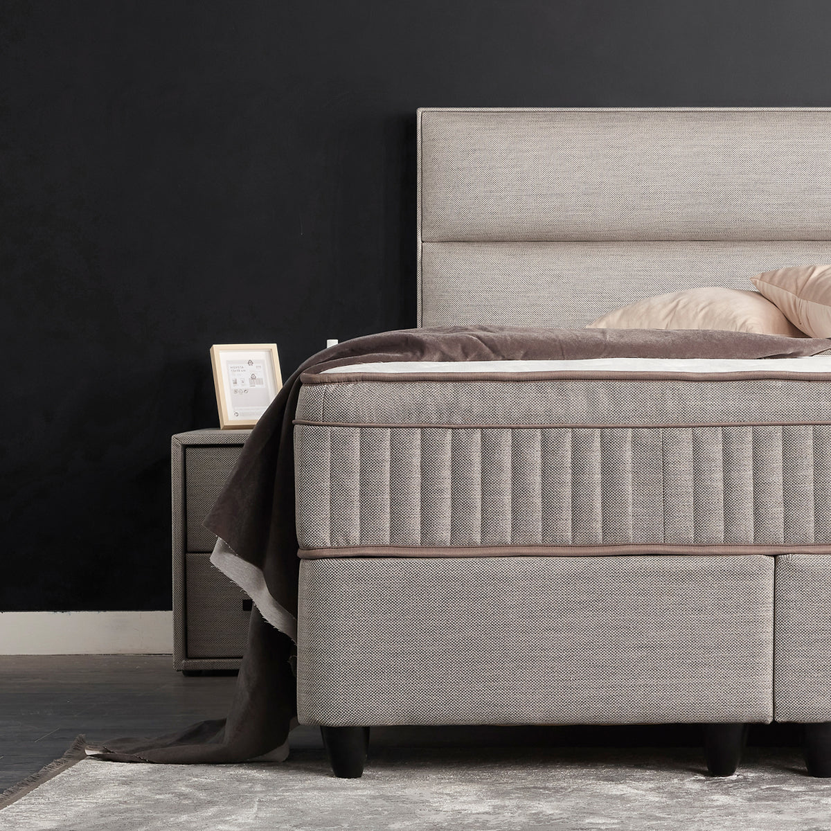 opberg boxspring grijs – Suna - Bedworld B.V.