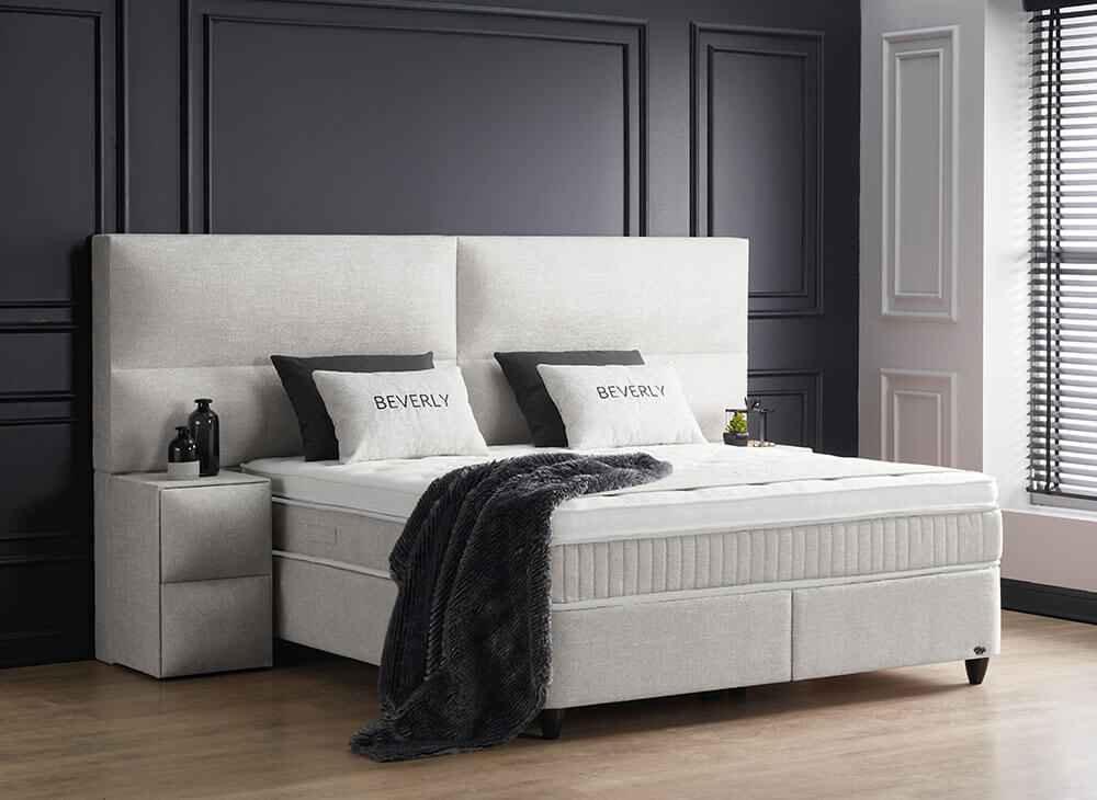 Opberg boxspring Beverly Licht Beige - Bedworld B.V.
